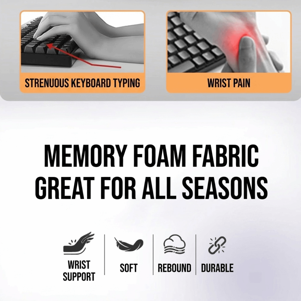Keyboard Wrist Pad Leather - Suporte Ergonômico Antiderrapante para Teclado de