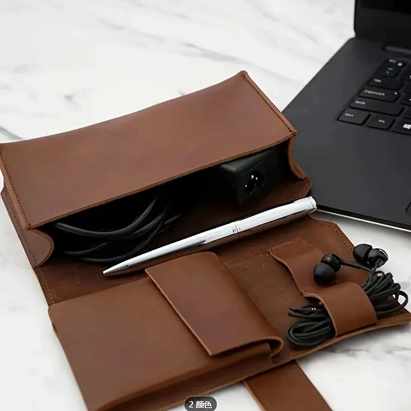 Tech Accessories Travel Case - Organizador de Couro PU com Múltiplos