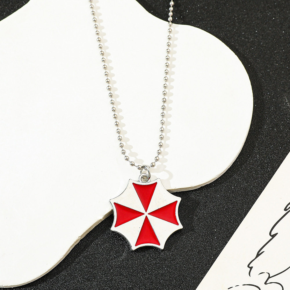Vintage Tech Accessories - Colar com Pingente de Guarda-Chuva Vermelho