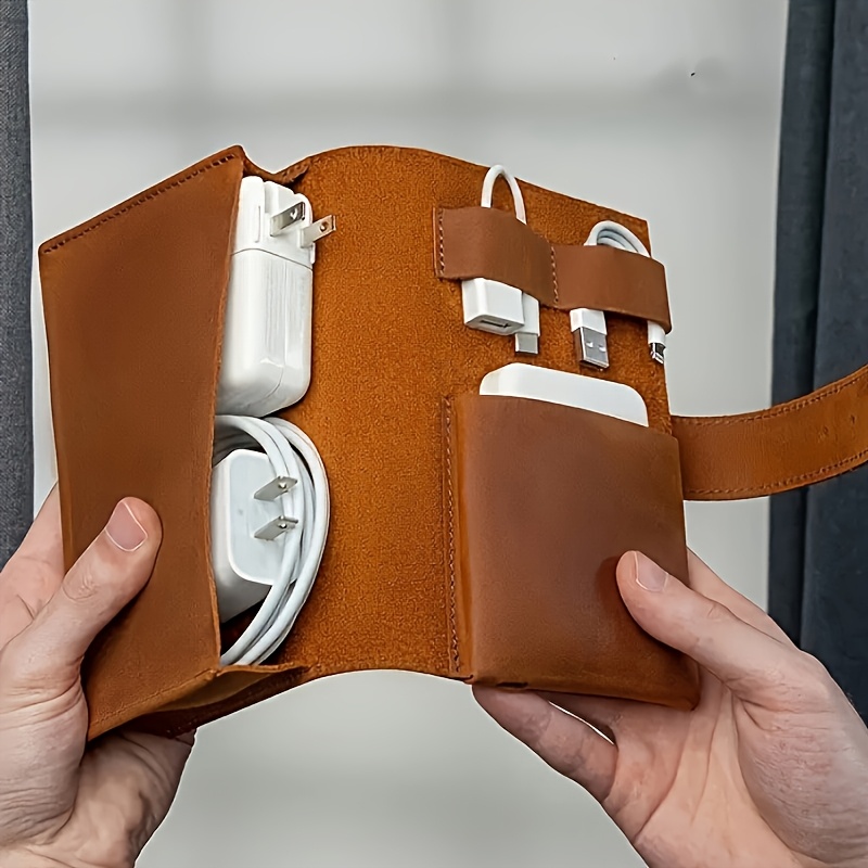 Tech Accessories Travel Case - Organizador de Couro PU com Múltiplos