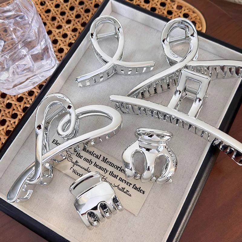 Hi Tech Accessories - Elegante prata imitação de metal grampo