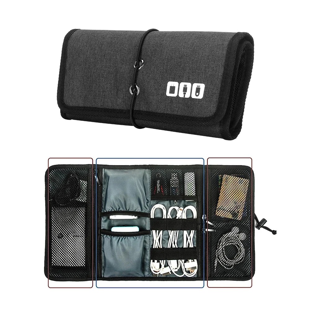 Tech Accessories Travel Case - Bolsa de cabo organizadora eletrônica, carregador
