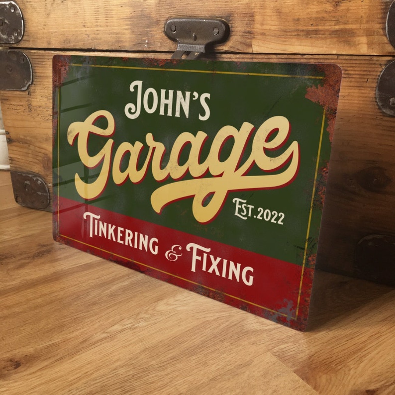 Vintage Tech Accessories - Sinal de metal de garagem personalizado