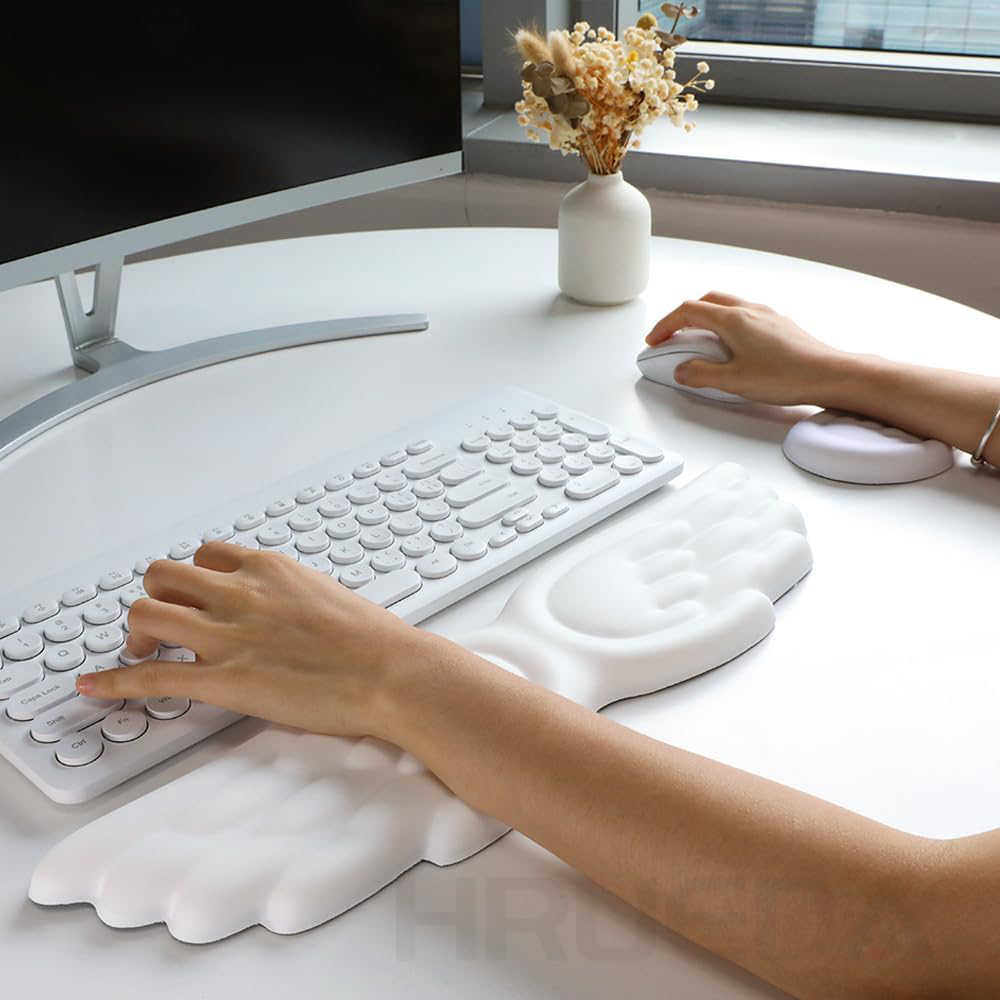 Teclado mecânico, mouse, desca - Keyboard Wrist Pad Leather avaliação e preço